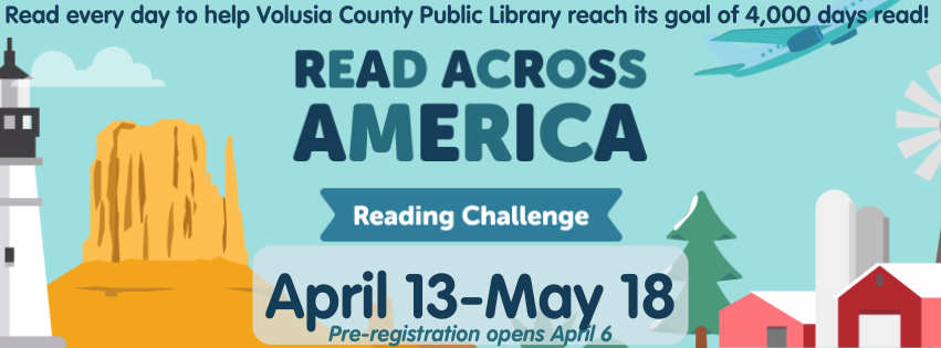 Stack of books with Volusia Reads Together as titles